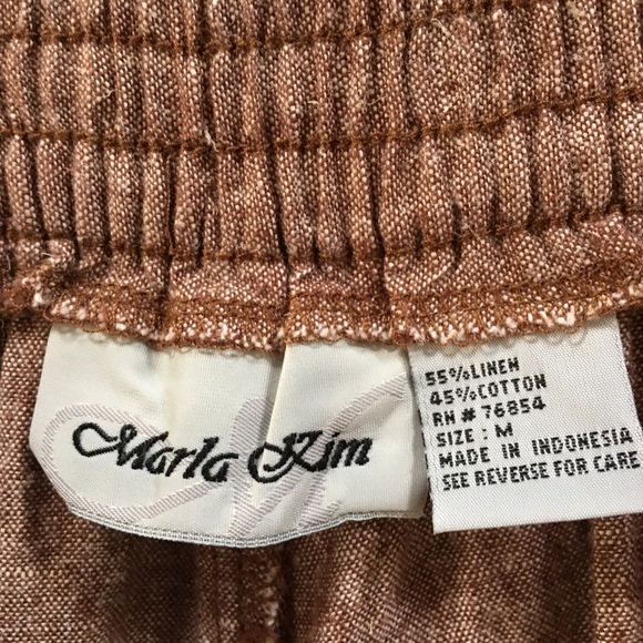 Marla Kim rust red linen and cotton pants - Picture 5 of 7